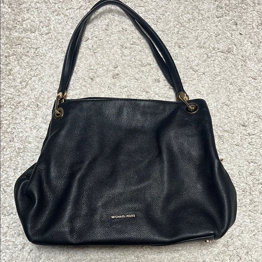 Michael Kors Black Pebbled Leather Shoulder Bag